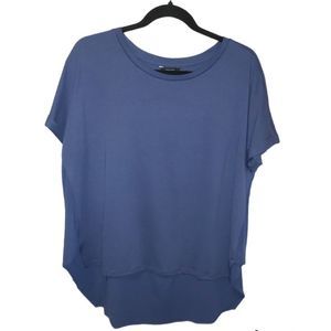 NWT RW&CO blue high low soft blue tee with cuffed sleeves size Large